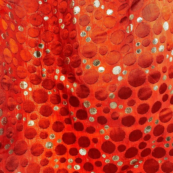 Lauren Moffatt Anthro crimson bubbles mini skirt size 4 red metallic gold pocket - Picture 3 of 11